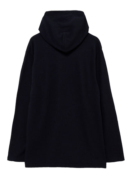140S WOOL SINGLE JERSEY  HOODED LONG SLV T