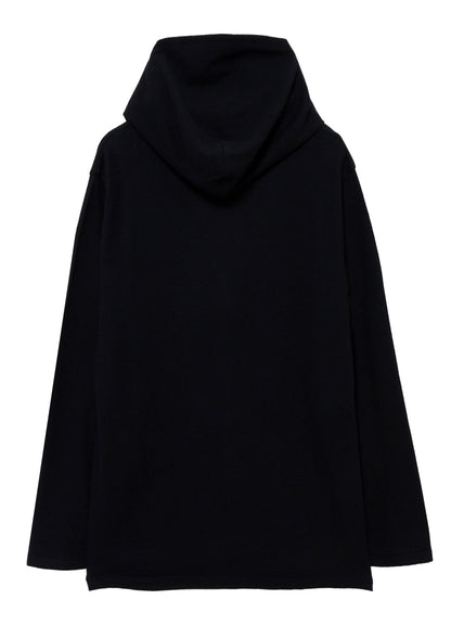 140S WOOL SINGLE JERSEY  HOODED LONG SLV T