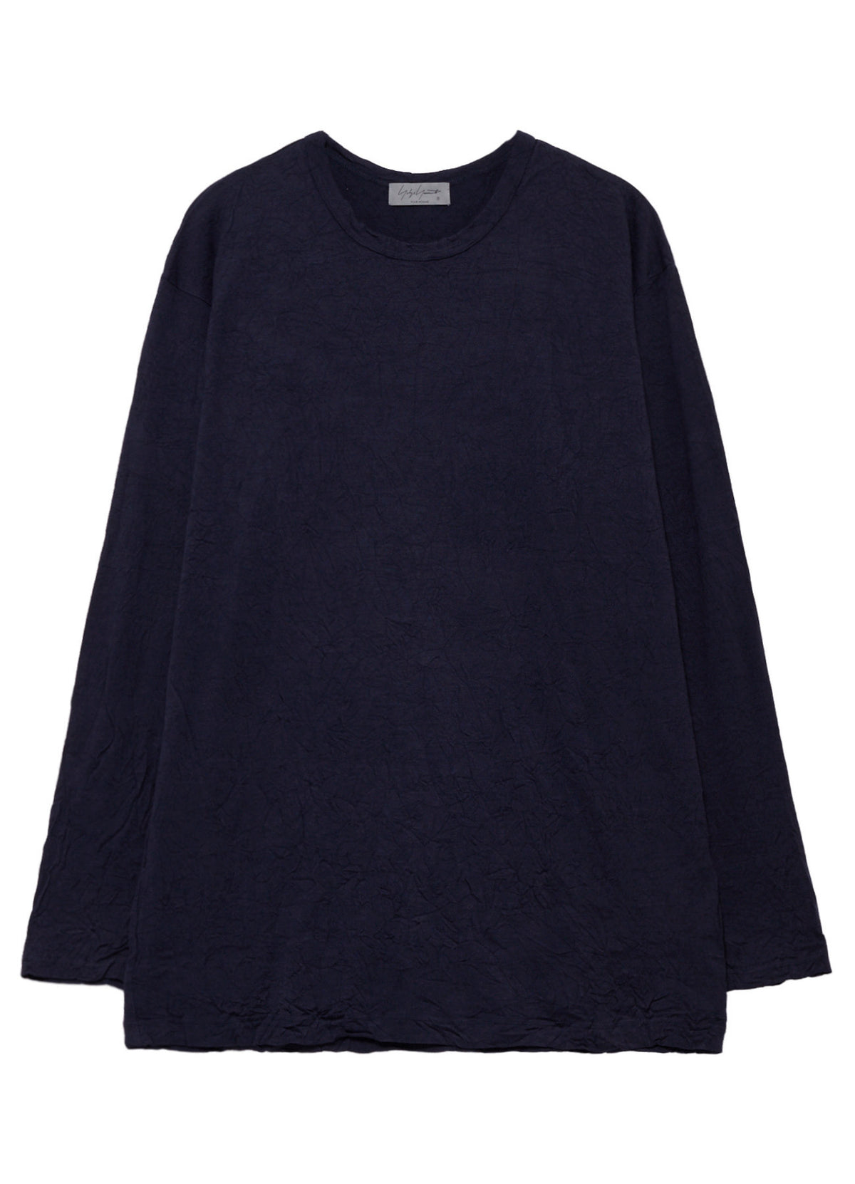 100S WOOL SINGLE JERSEY ROUND NECK LONG SLV T
