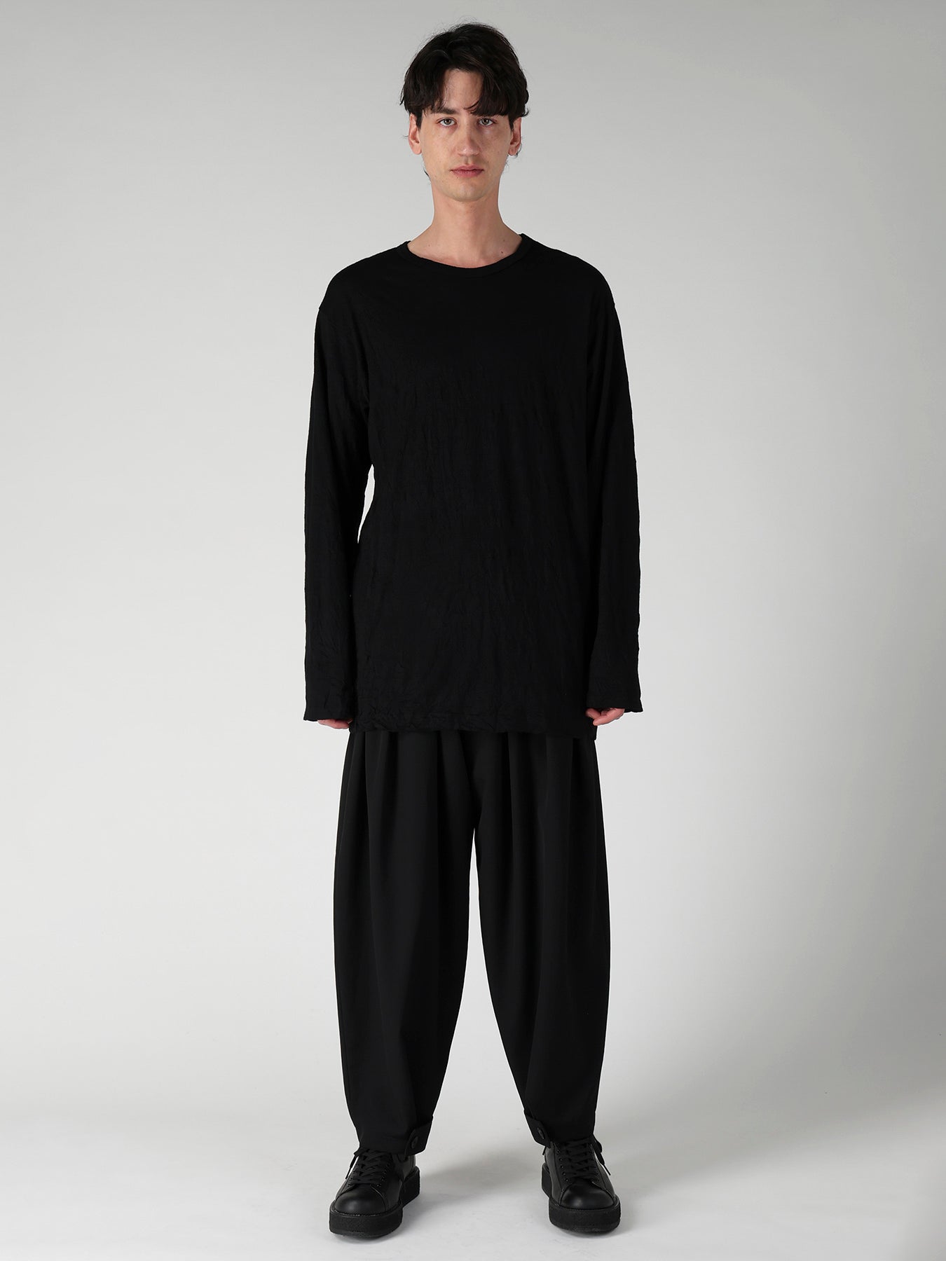 100S WOOL SINGLE JERSEY ROUND NECK LONG SLV T – THE SHOP YOHJI