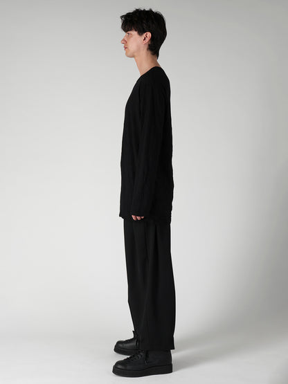 100S WOOL SINGLE JERSEY ROUND NECK LONG SLV T