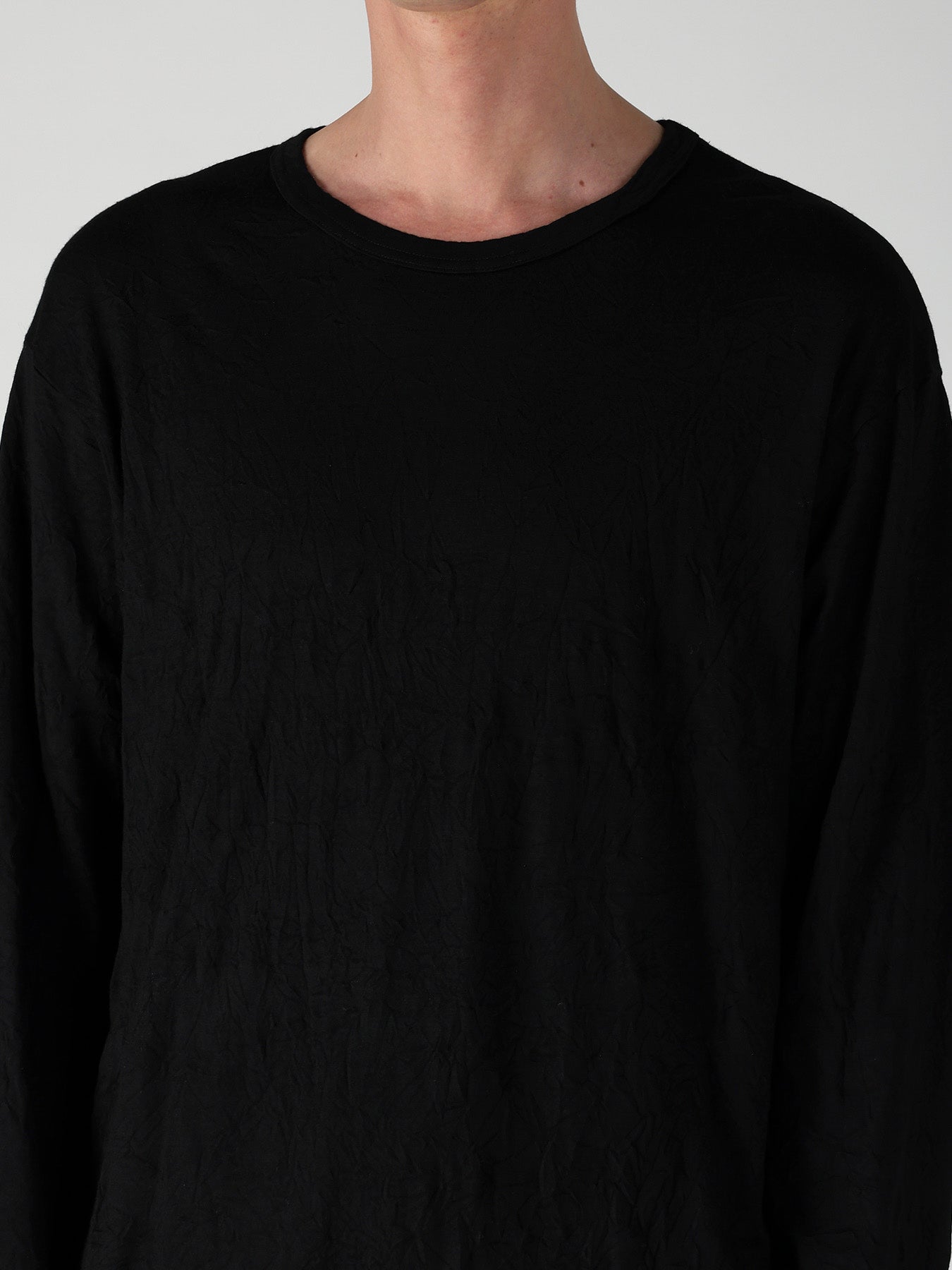 100S WOOL SINGLE JERSEY ROUND NECK LONG SLV T – THE SHOP YOHJI