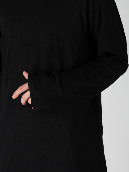 100S WOOL SINGLE JERSEY ROUND NECK LONG SLV T