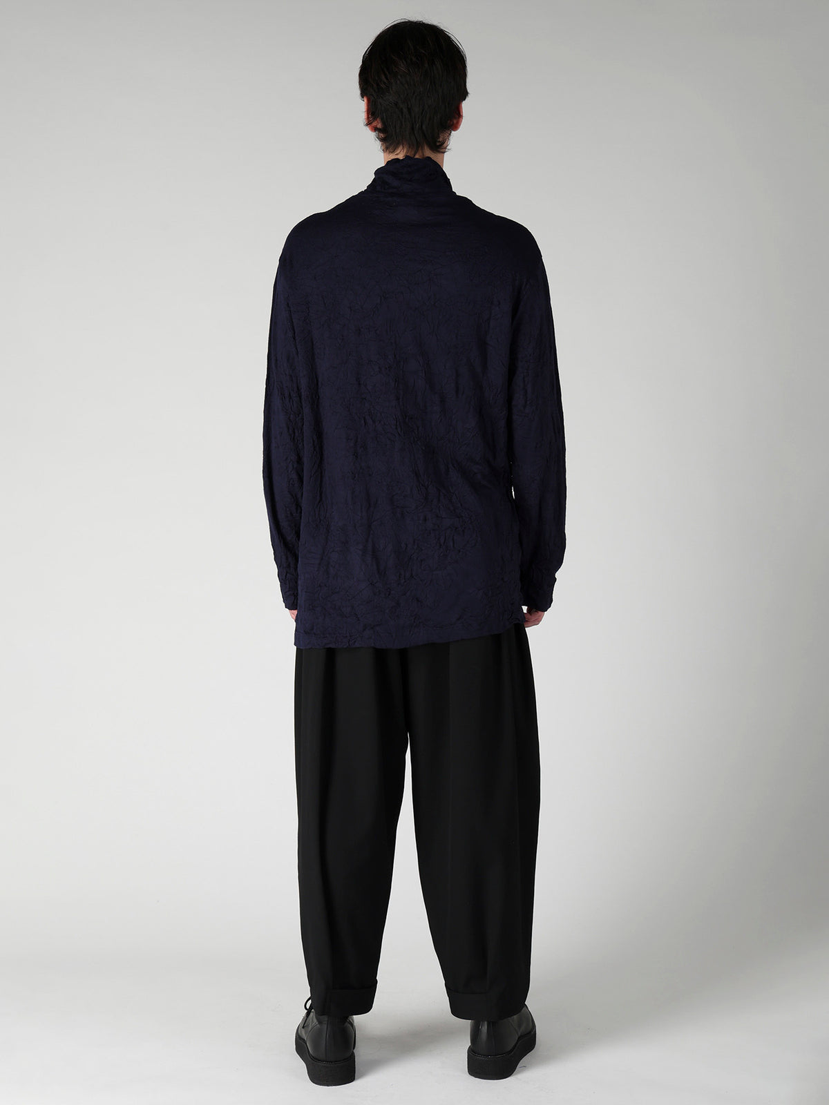 100S WOOL SINGLE JERSEY TURTLE NECK LONG SLV PO