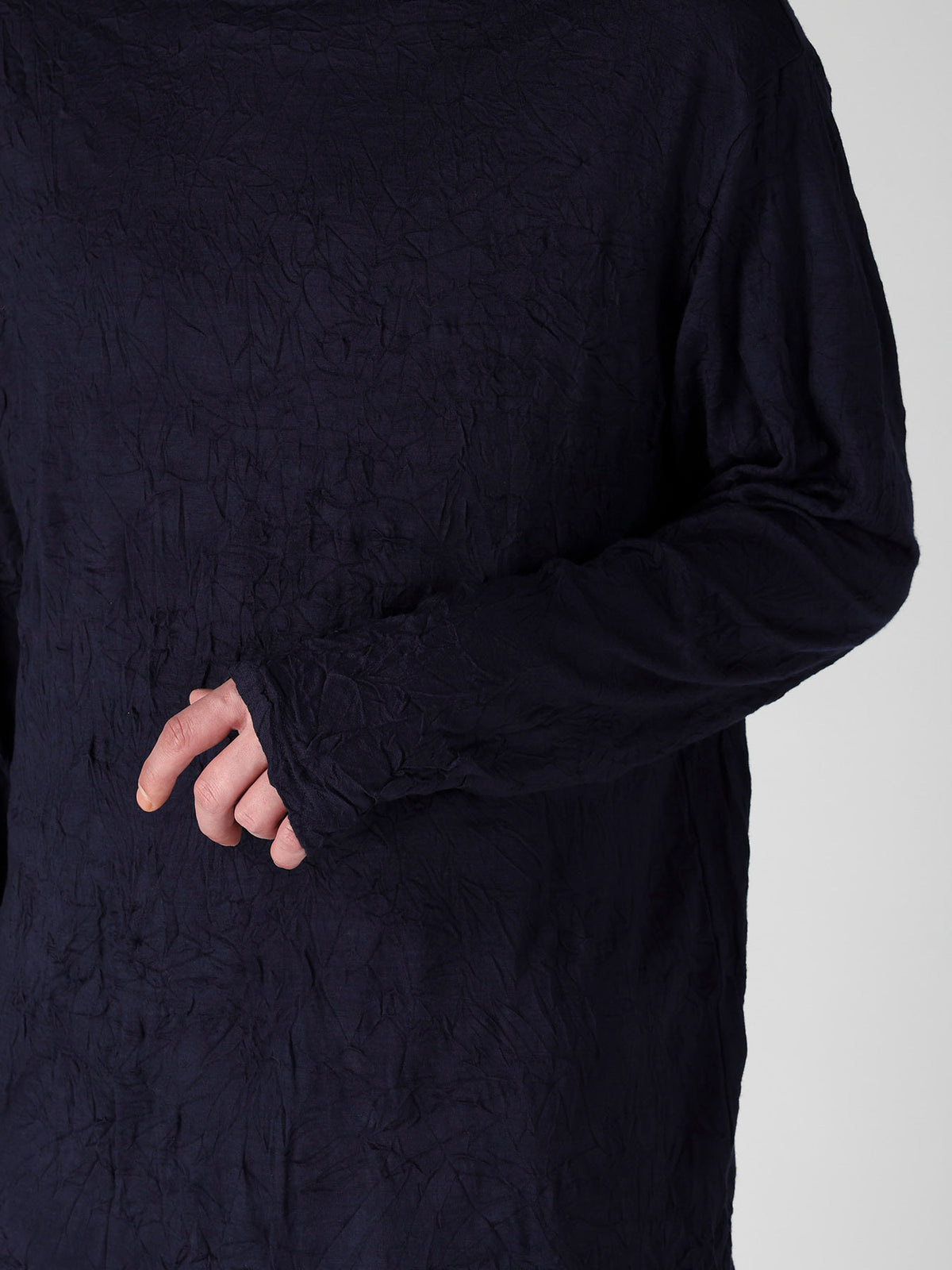 100S WOOL SINGLE JERSEY TURTLE NECK LONG SLV PO