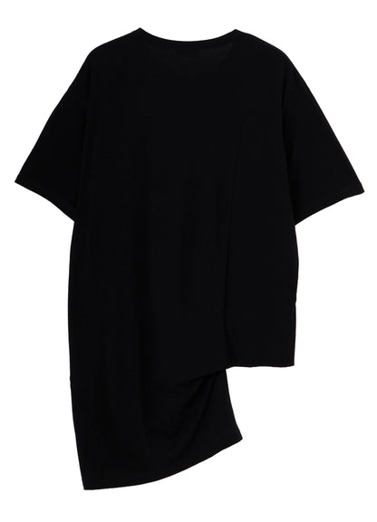 COTTON CASHMERE SINGLE JERSEY ASSYMETRY HEM SS TEE