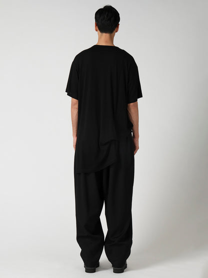 COTTON CASHMERE SINGLE JERSEY ASSYMETRY HEM SS TEE