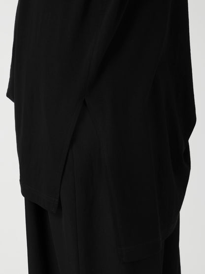 COTTON CASHMERE SINGLE JERSEY ASSYMETRY HEM SS TEE