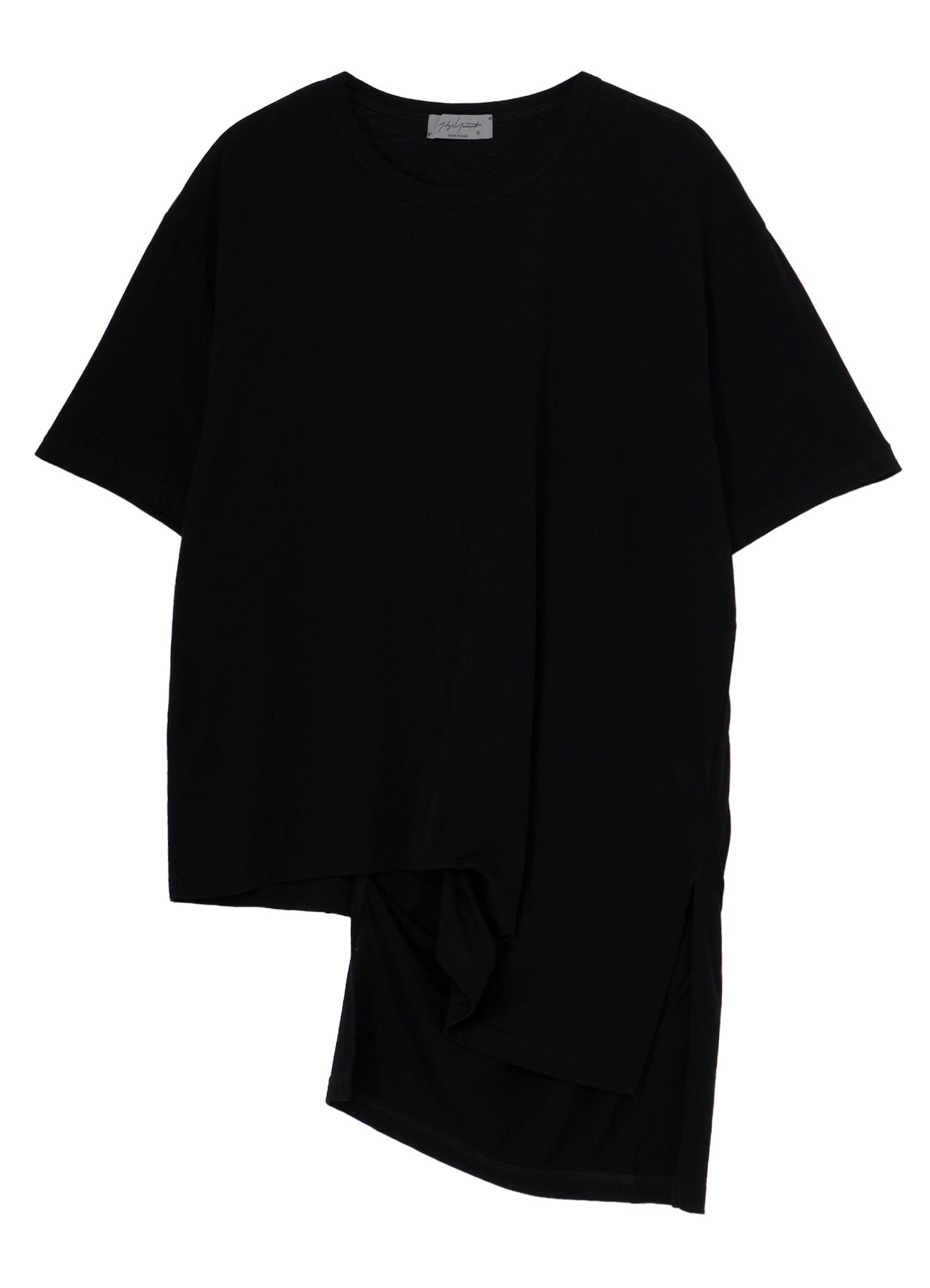 COTTON CASHMERE SINGLE JERSEY ASSYMETRY HEM SS TEE