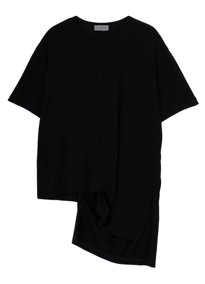 COTTON CASHMERE SINGLE JERSEY ASSYMETRY HEM SS TEE
