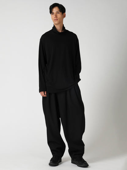 COTTON CASHMERE SINGLE JERSEY  TURTLE NECK LS TEE