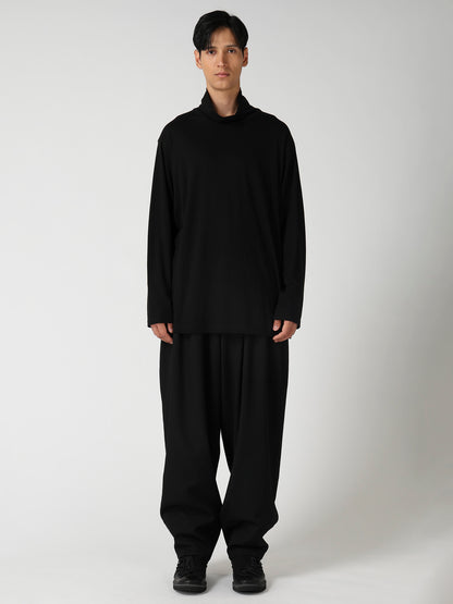 COTTON CASHMERE SINGLE JERSEY  TURTLE NECK LS TEE