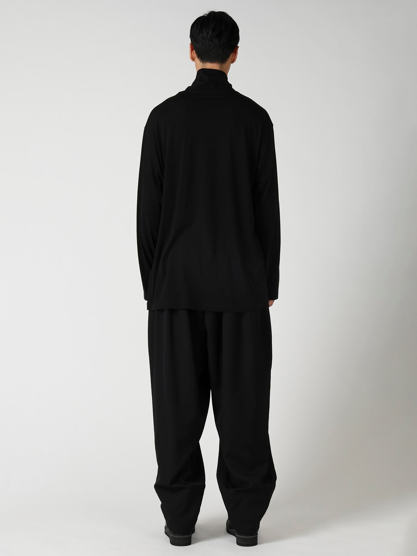 COTTON CASHMERE SINGLE JERSEY  TURTLE NECK LS TEE