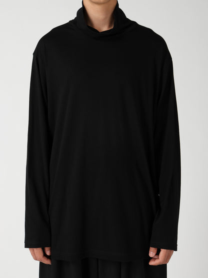 COTTON CASHMERE SINGLE JERSEY  TURTLE NECK LS TEE