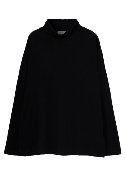 COTTON CASHMERE SINGLE JERSEY  TURTLE NECK LS TEE