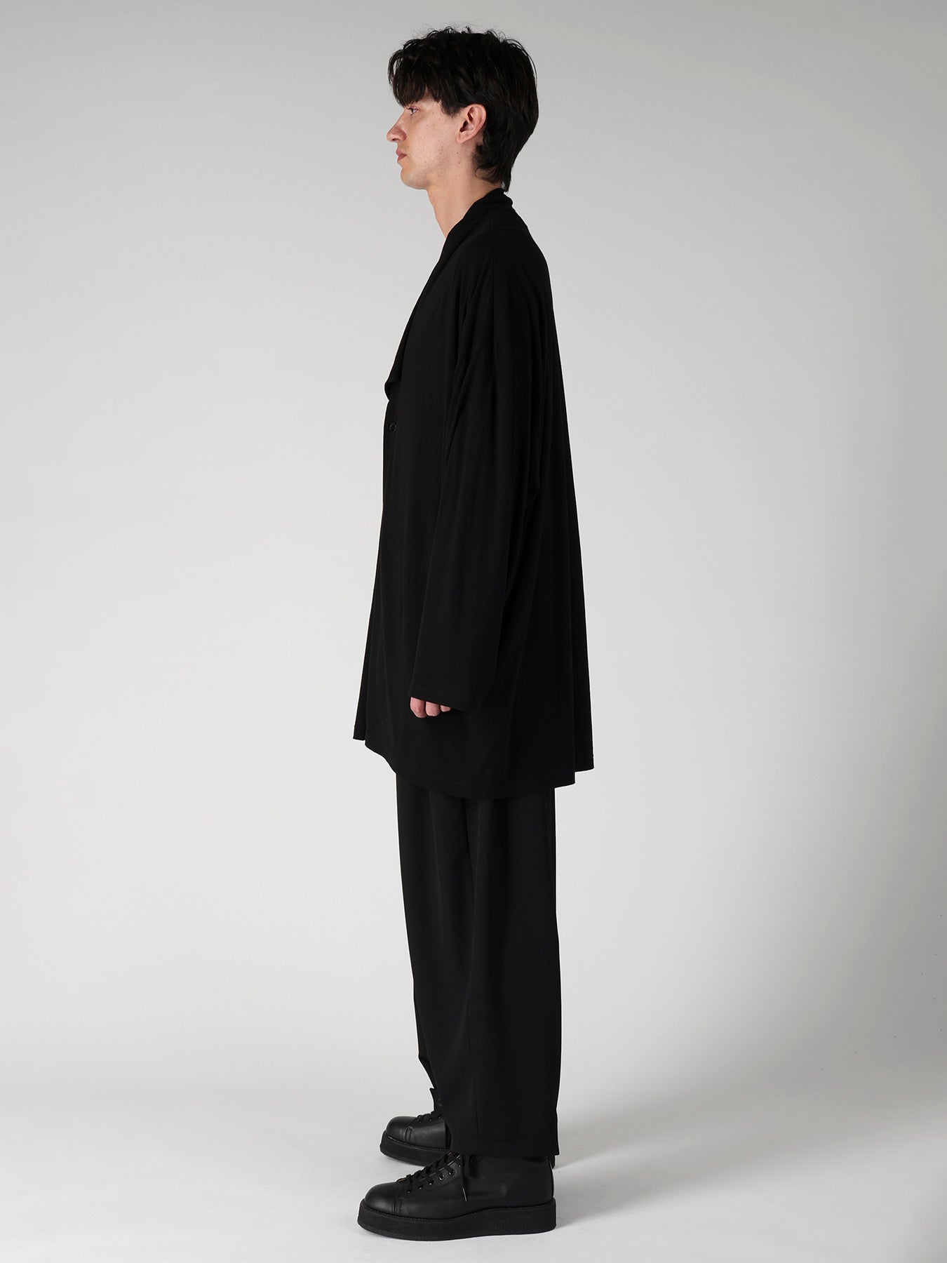 COTTON CASHMERE SINGLE JERSEY ONE BUTTON CARDIGAN