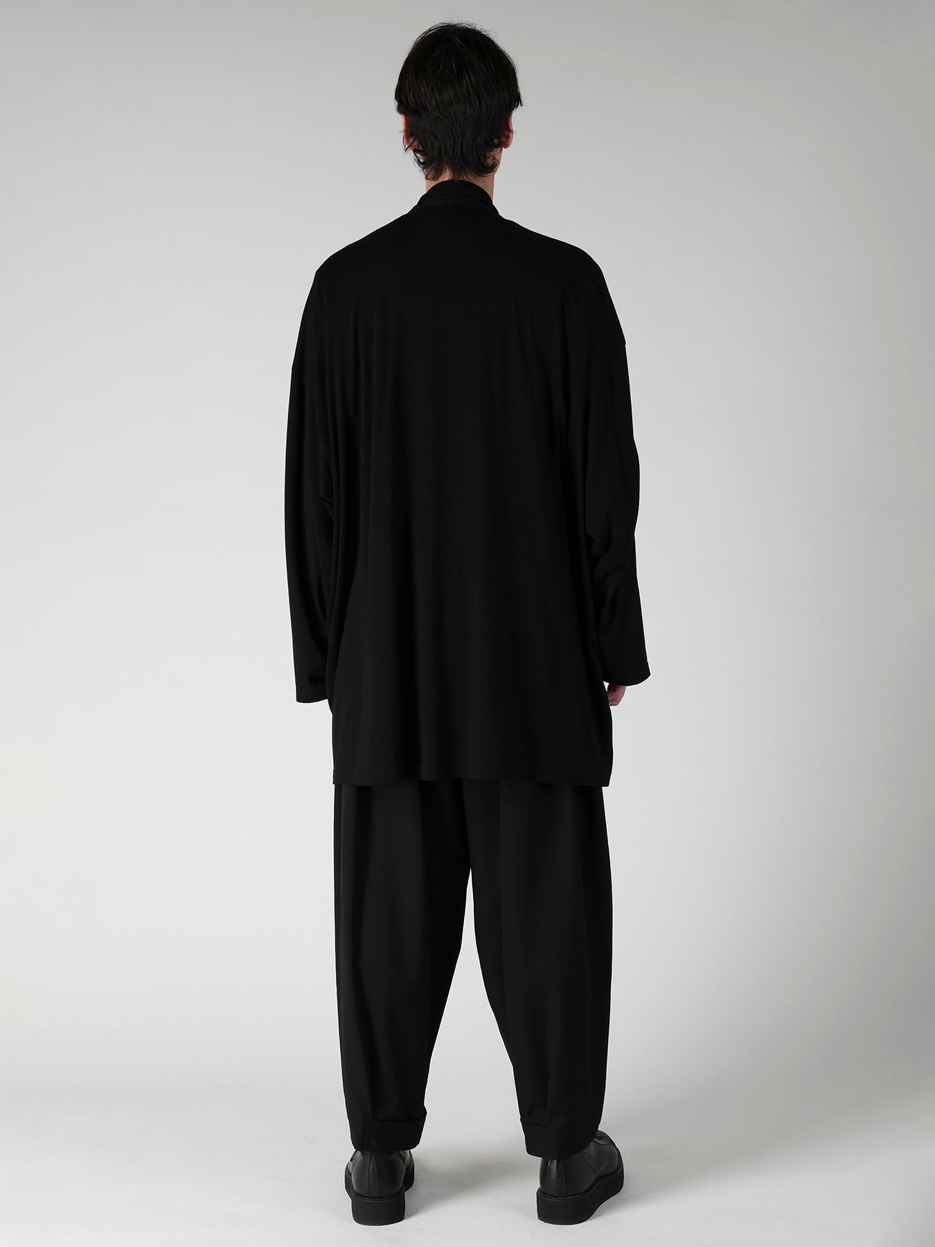 COTTON CASHMERE SINGLE JERSEY ONE BUTTON CARDIGAN