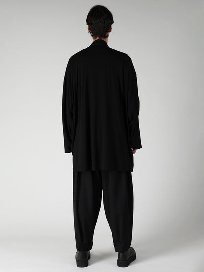COTTON CASHMERE SINGLE JERSEY ONE BUTTON CARDIGAN