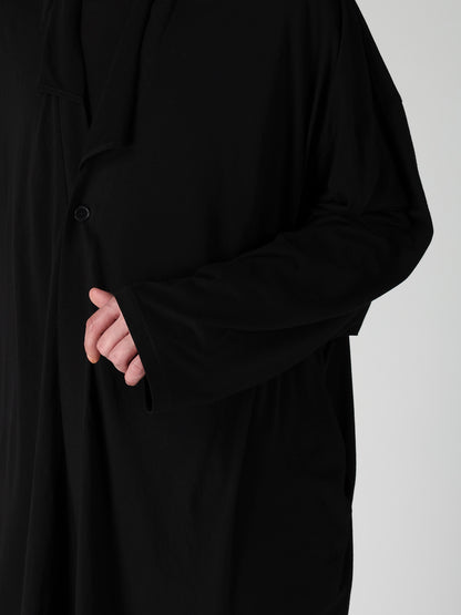 COTTON CASHMERE SINGLE JERSEY ONE BUTTON CARDIGAN