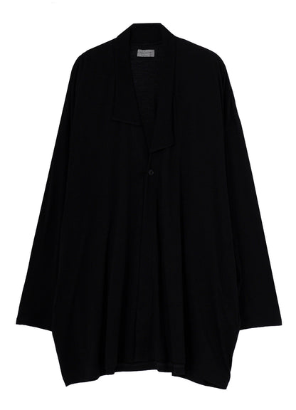 COTTON CASHMERE SINGLE JERSEY ONE BUTTON CARDIGAN