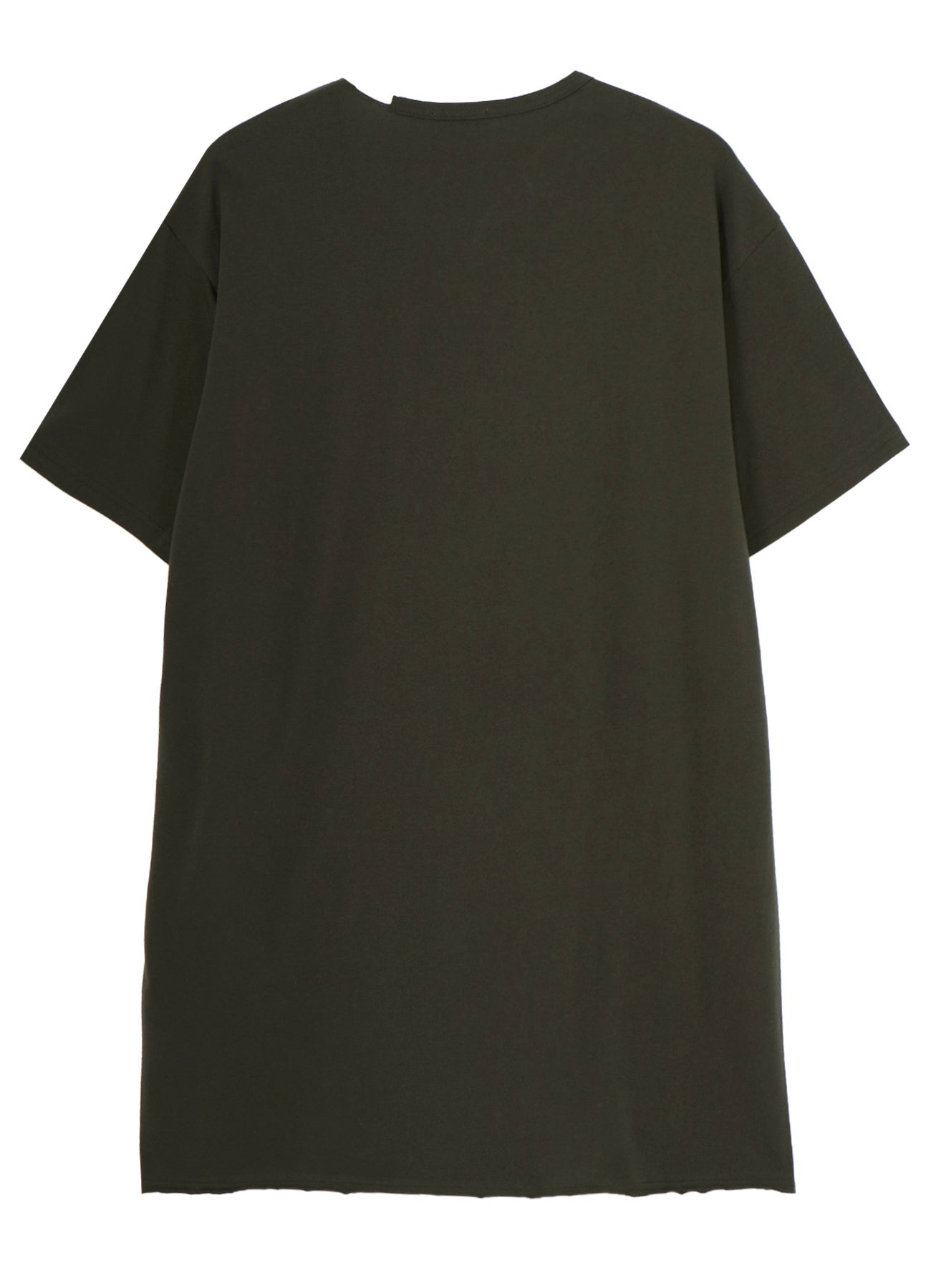 COTTON JERSEY SLIT ROUND NECK SHORT SLV TEE