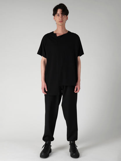 SUPIMA COTTON SINGLE JERSEY UNBALANCED HEM SHORT SLV PO