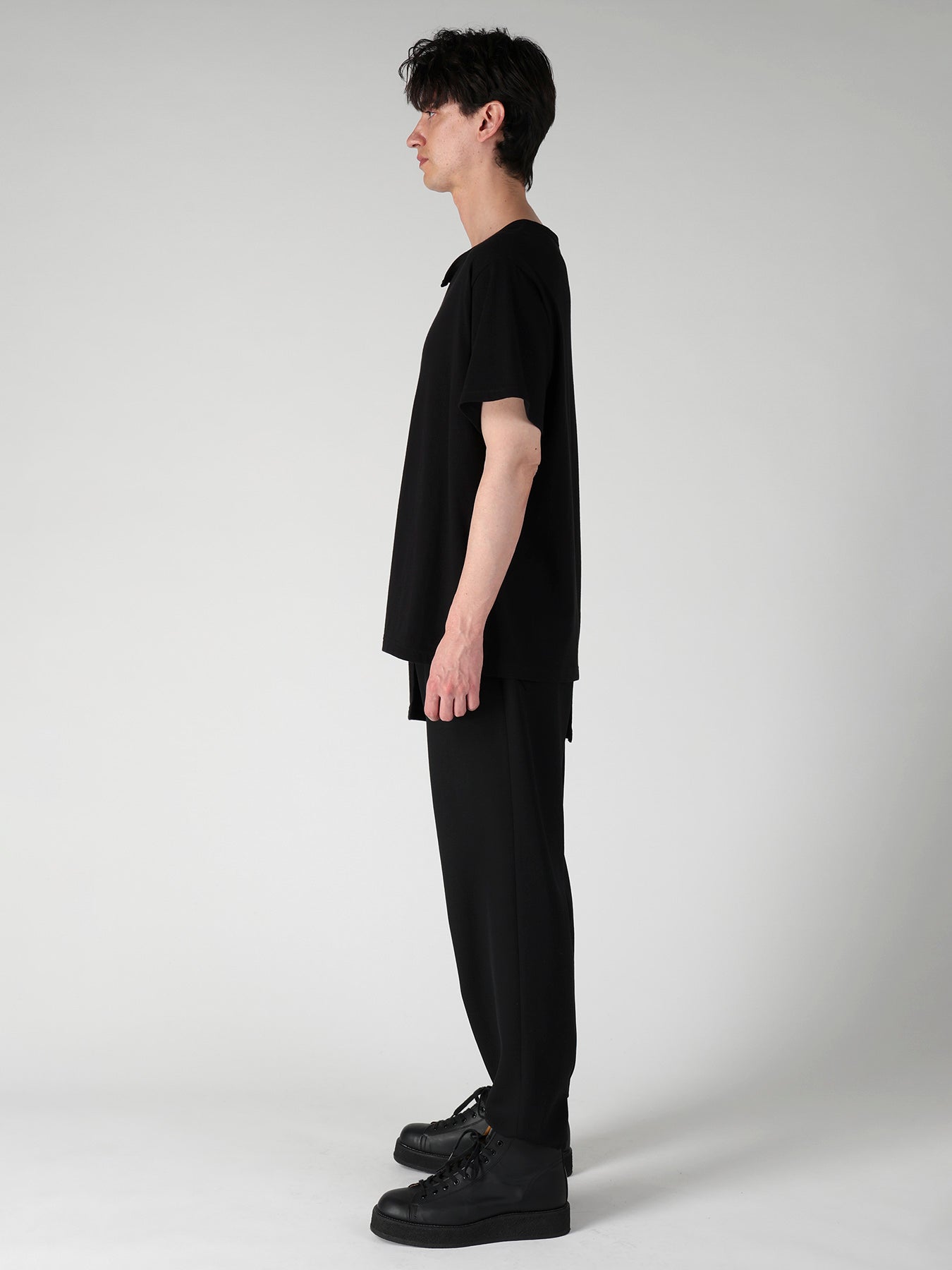 SUPIMA COTTON SINGLE JERSEY UNBALANCED HEM SHORT SLV PO