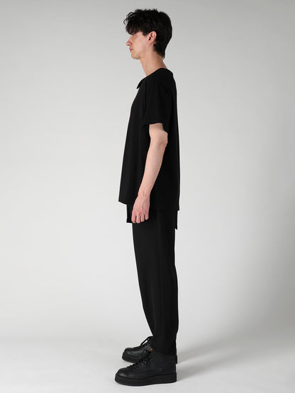 SUPIMA COTTON SINGLE JERSEY UNBALANCED HEM SHORT SLV PO