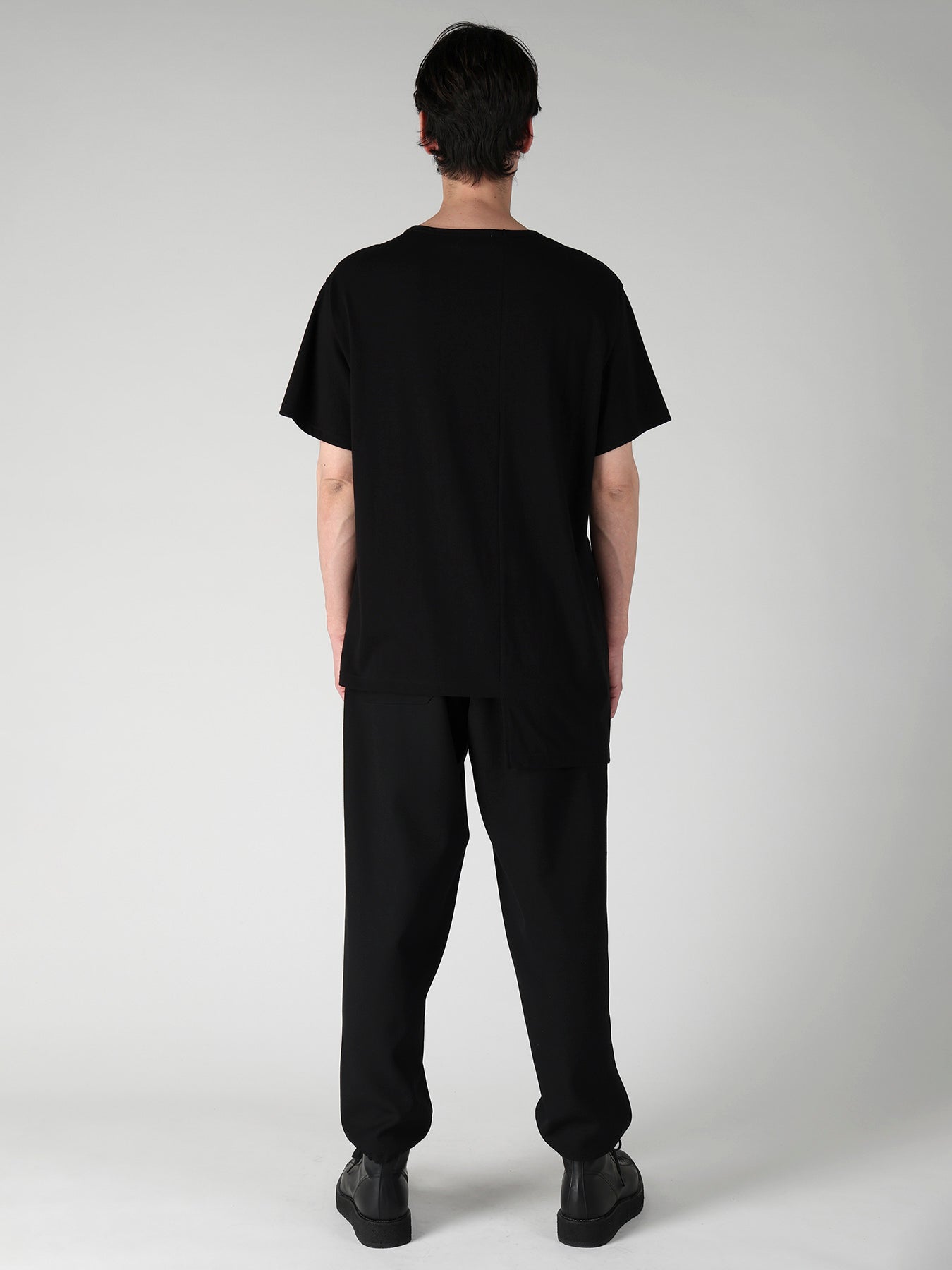SUPIMA COTTON SINGLE JERSEY UNBALANCED HEM SHORT SLV PO