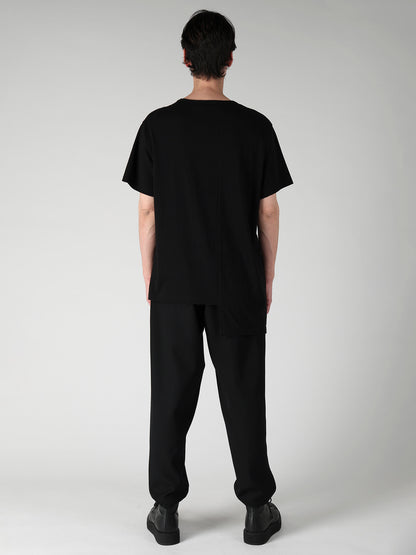 SUPIMA COTTON SINGLE JERSEY UNBALANCED HEM SHORT SLV PO