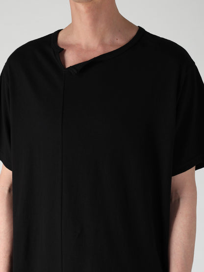 SUPIMA COTTON SINGLE JERSEY UNBALANCED HEM SHORT SLV PO