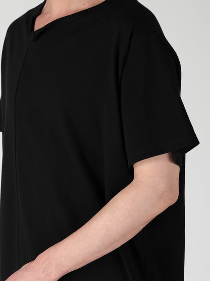 SUPIMA COTTON SINGLE JERSEY UNBALANCED HEM SHORT SLV PO