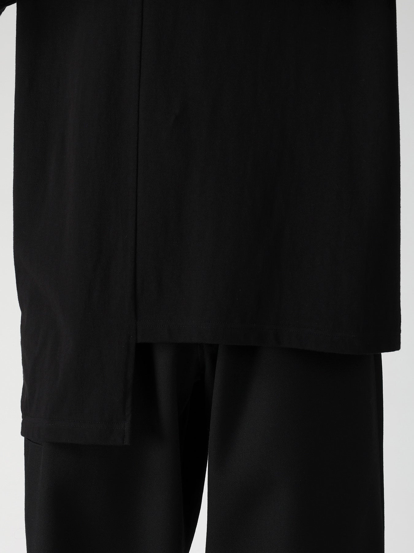 SUPIMA COTTON SINGLE JERSEY UNBALANCED HEM SHORT SLV PO