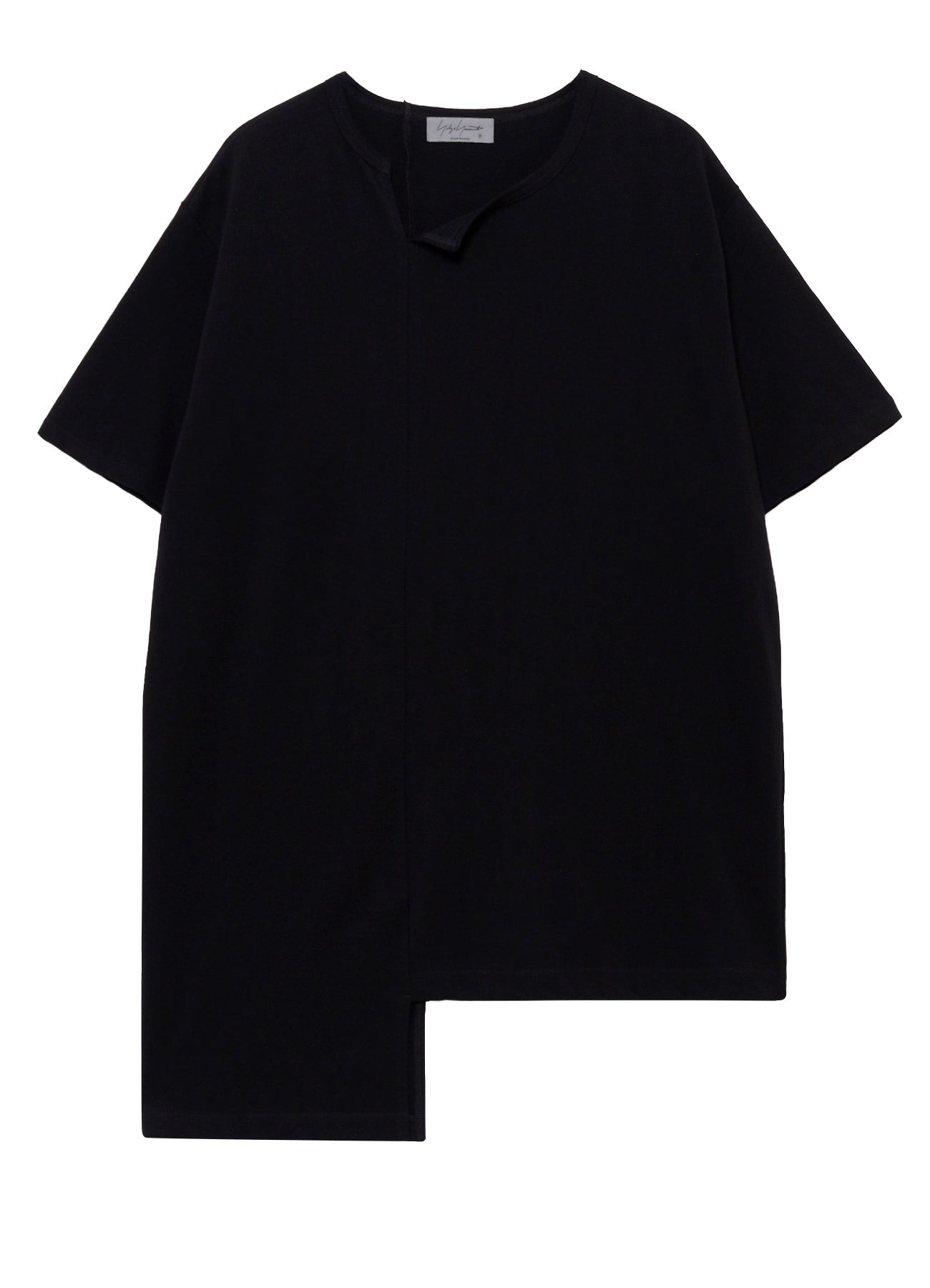 SUPIMA COTTON SINGLE JERSEY UNBALANCED HEM SHORT SLV PO