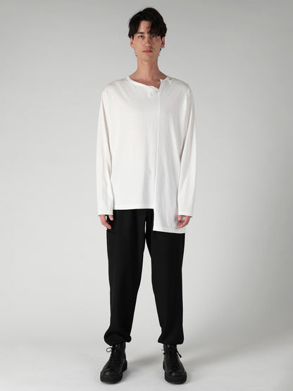 SUPIMA COTTON SINGLE JERSEY UNBALANCED HEM LONG SLV PO