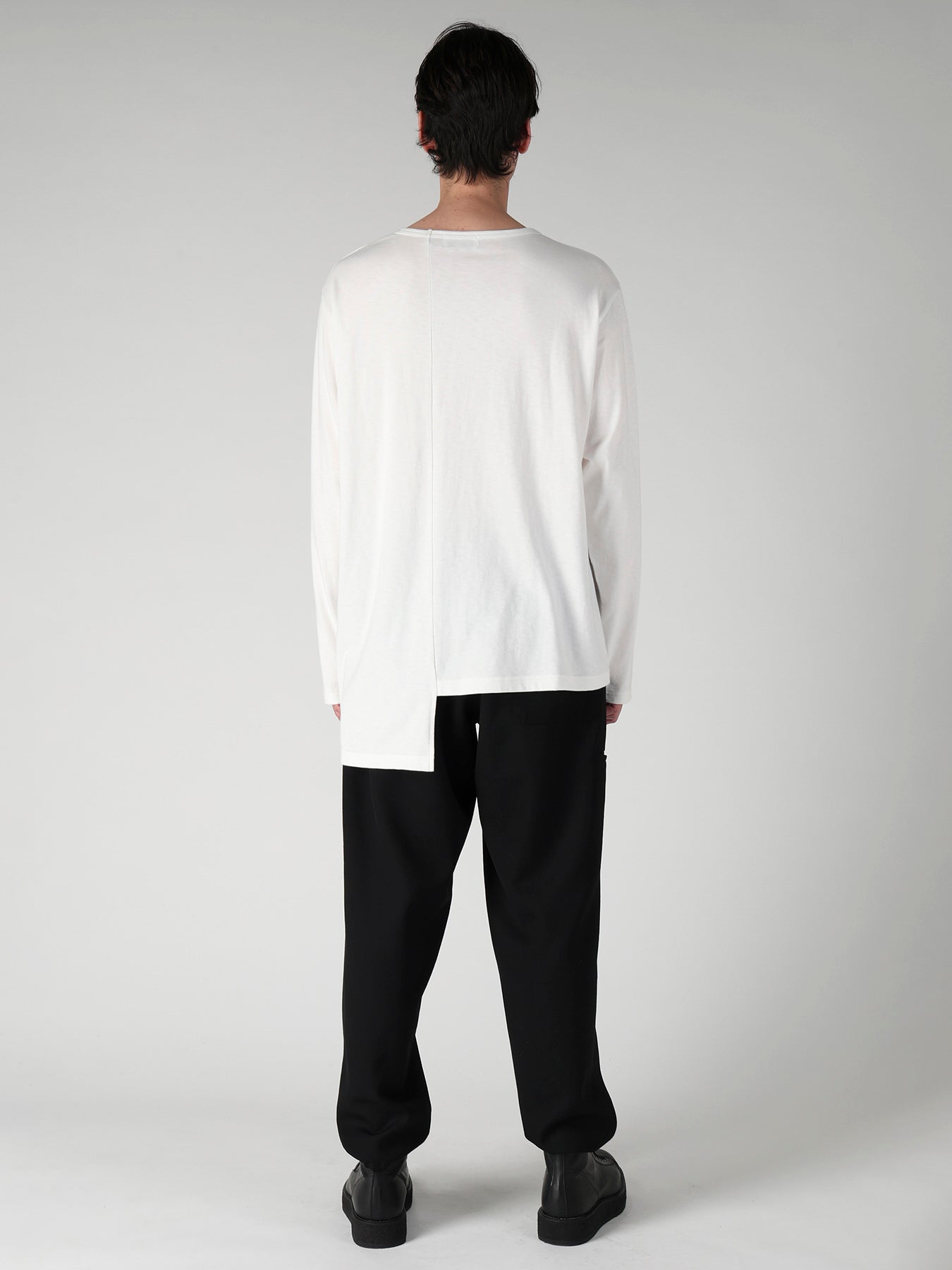 SUPIMA COTTON SINGLE JERSEY UNBALANCED HEM LONG SLV PO
