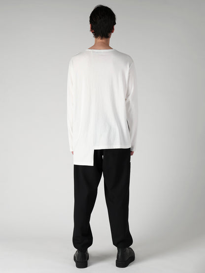 SUPIMA COTTON SINGLE JERSEY UNBALANCED HEM LONG SLV PO