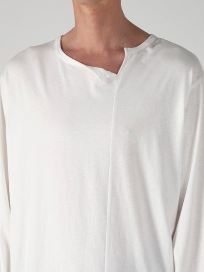 SUPIMA COTTON SINGLE JERSEY UNBALANCED HEM LONG SLV PO