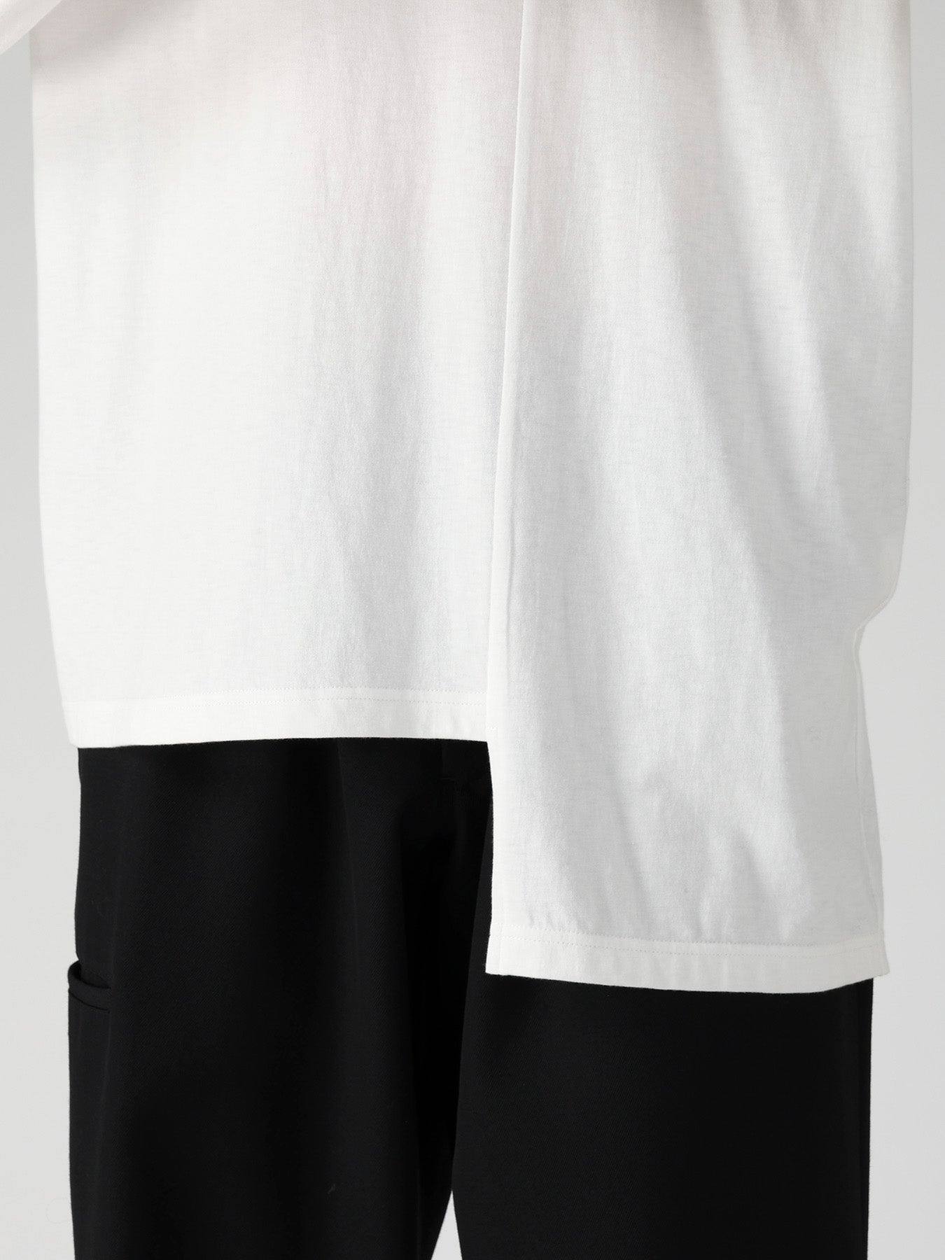 SUPIMA COTTON SINGLE JERSEY UNBALANCED HEM LONG SLV PO