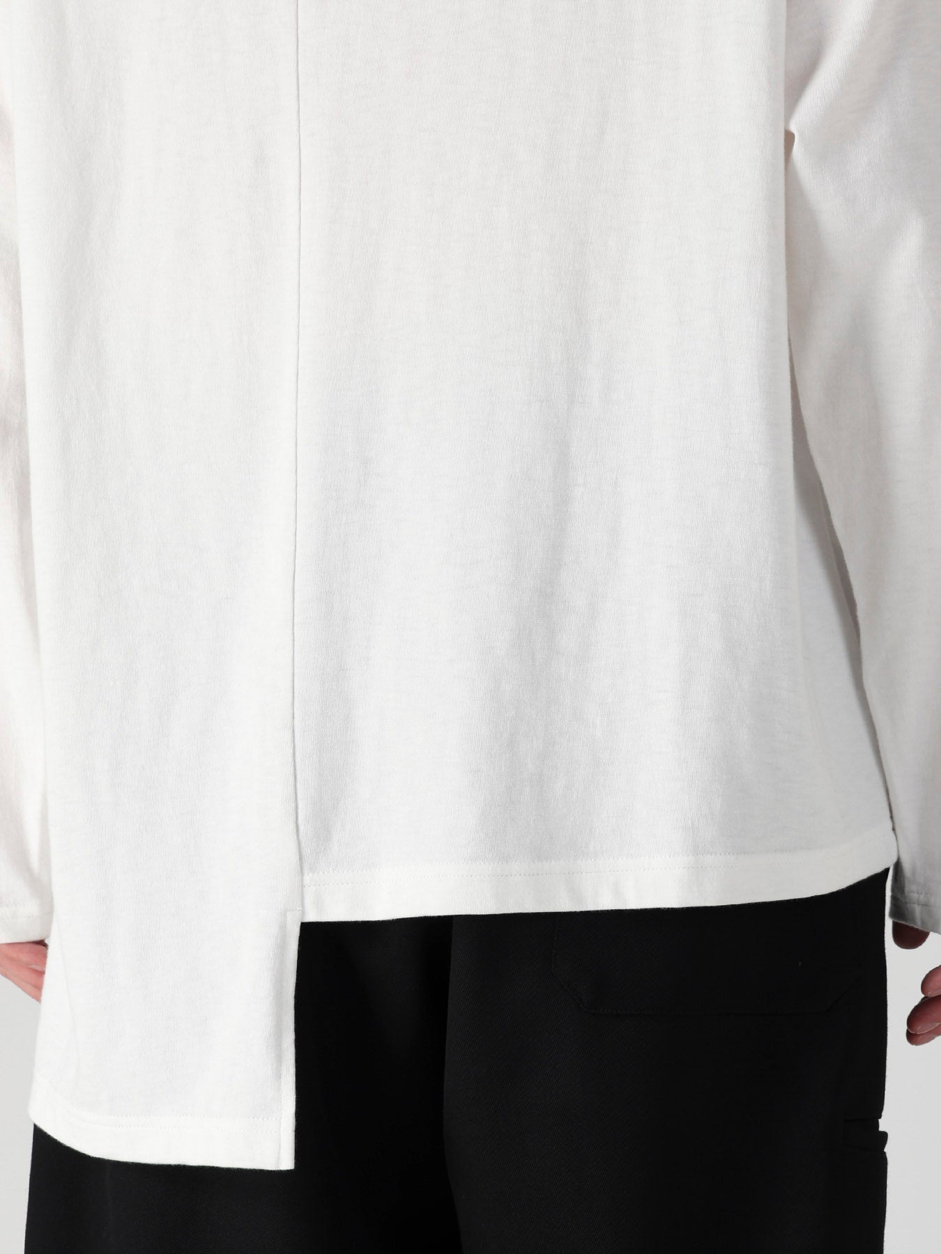 SUPIMA COTTON SINGLE JERSEY UNBALANCED HEM LONG SLV PO