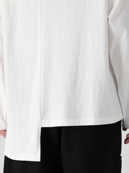 SUPIMA COTTON SINGLE JERSEY UNBALANCED HEM LONG SLV PO