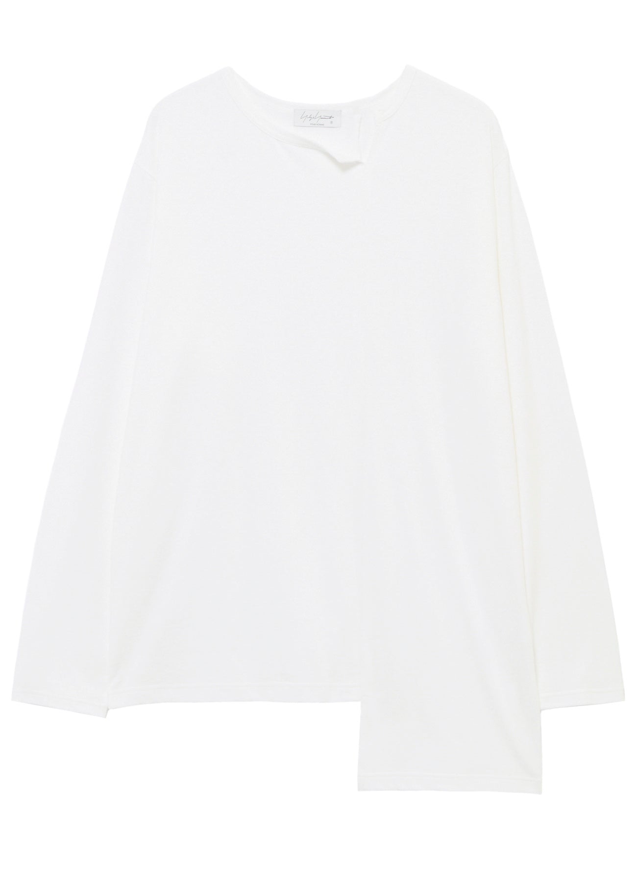 SUPIMA COTTON SINGLE JERSEY UNBALANCED HEM LONG SLV PO