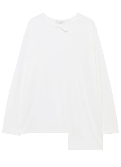 SUPIMA COTTON SINGLE JERSEY UNBALANCED HEM LONG SLV PO
