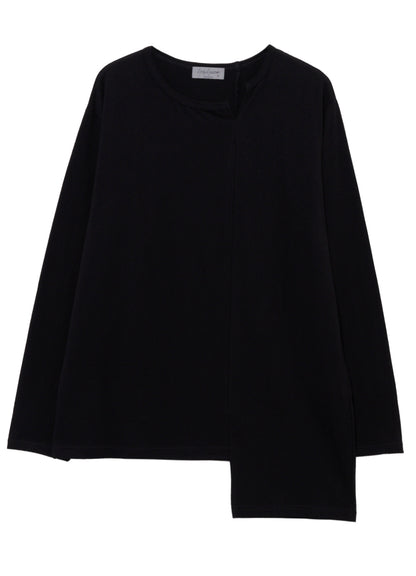SUPIMA COTTON SINGLE JERSEY UNBALANCED HEM LONG SLV PO