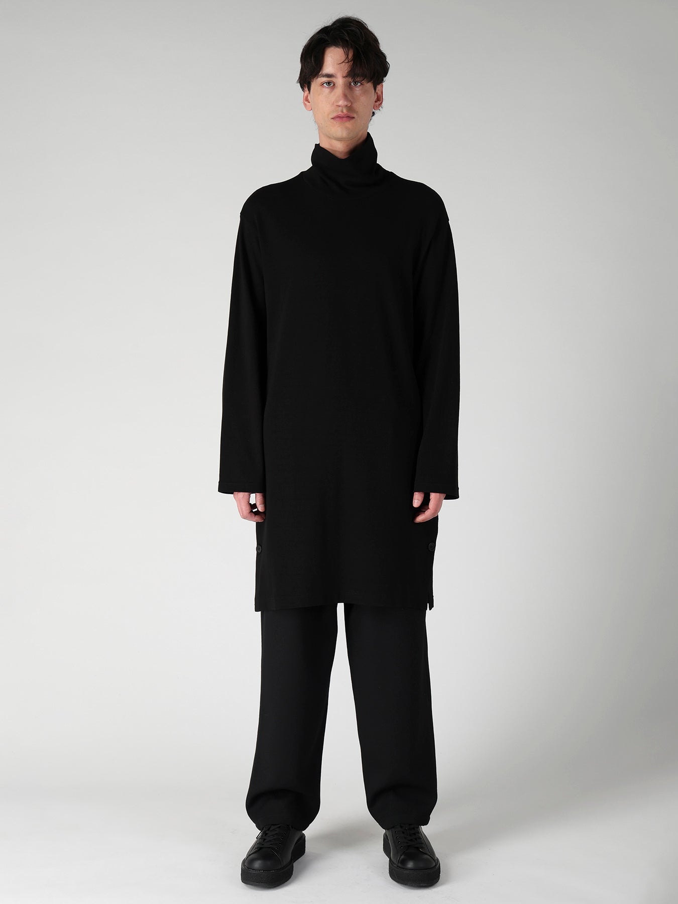 14.5 SINGLE JERSEY  SIDE SLIT HIGH NECK PO