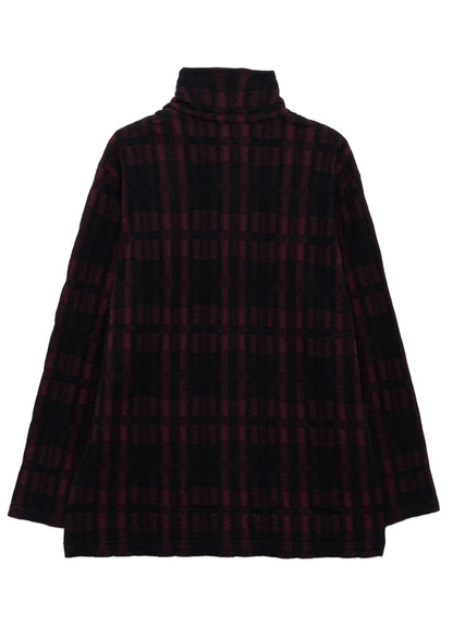 CW PLAID JQ TAB COLLAR HIGH NECK PO