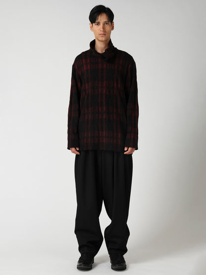 CW PLAID JQ TAB COLLAR HIGH NECK PO