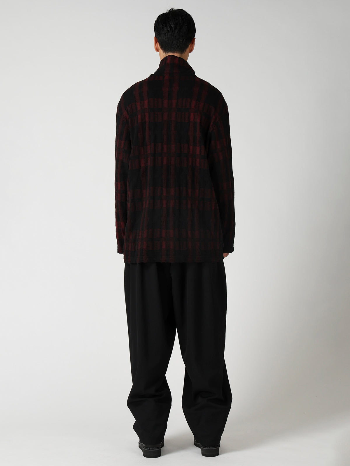 CW PLAID JQ TAB COLLAR HIGH NECK PO