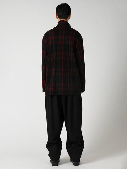 CW PLAID JQ TAB COLLAR HIGH NECK PO