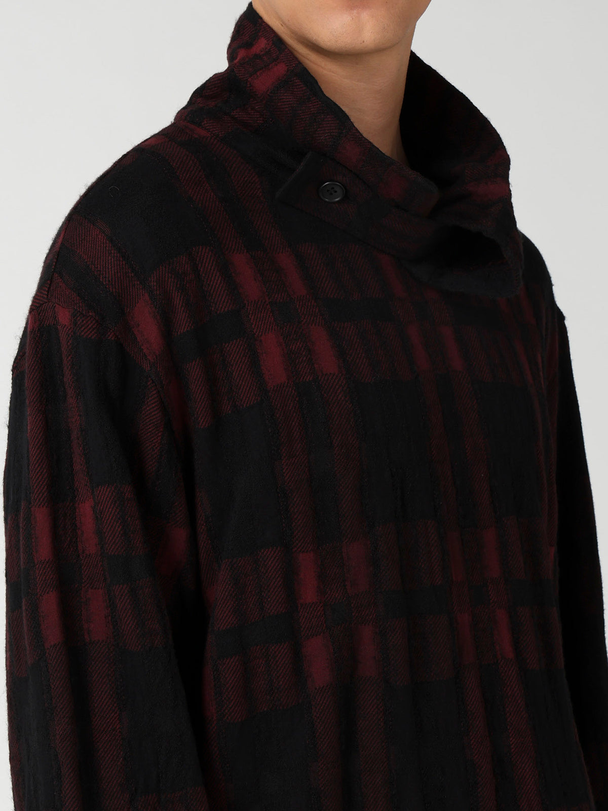 CW PLAID JQ TAB COLLAR HIGH NECK PO